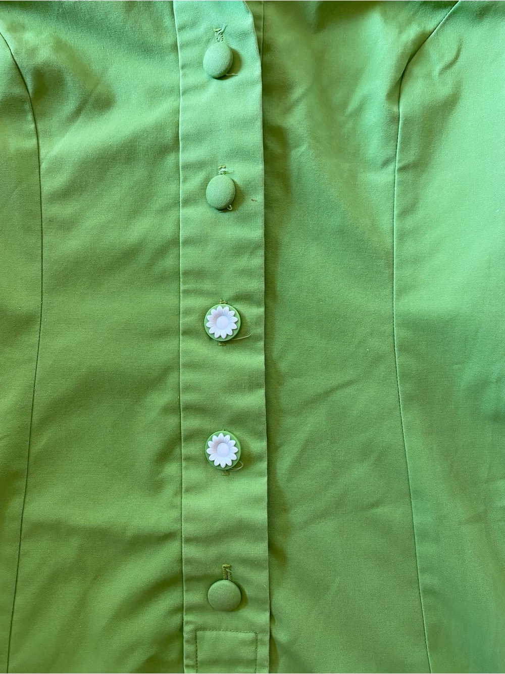 Vintage Lime Green Shirt Dress - Picture 4 of 5
